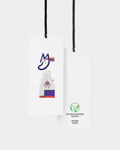 All White New-Legacy by Marvin Jeans and Trinity D Marvin Bulk Custom Hangtags