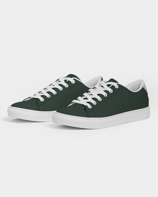 Dark green  Men's Faux-Leather Sneaker