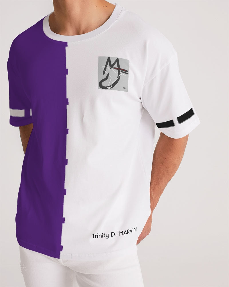 Purple half white BY MARVIN JEANS Men's Premium Heavyweight Tee