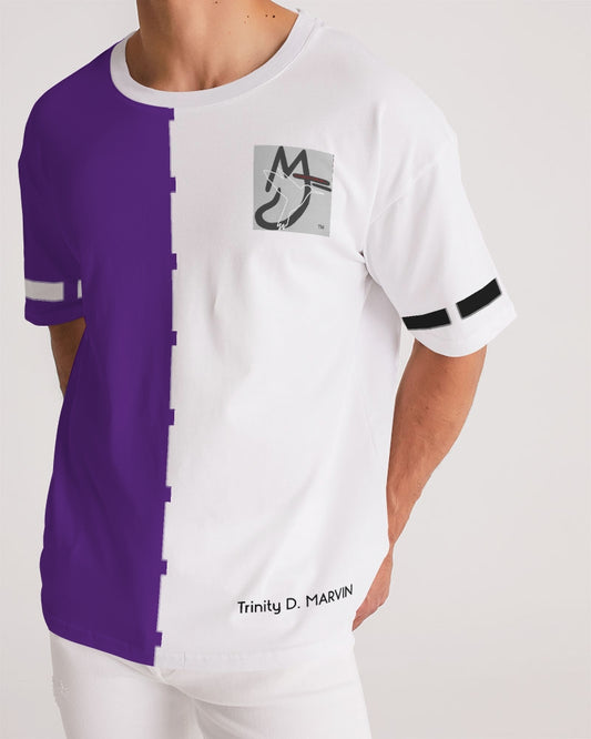 Purple half white BY MARVIN JEANS Men's Premium Heavyweight Tee