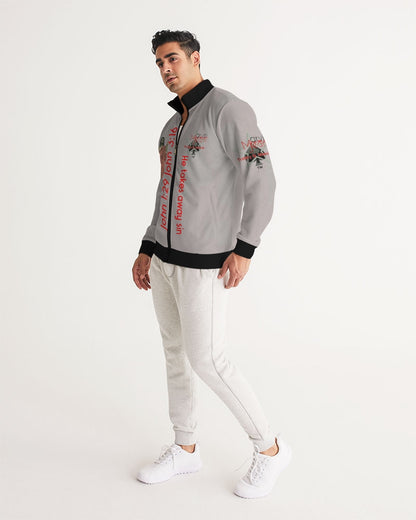 Light grey John 3:16 by Marvin Jeans and Trinity D Marvin Men's Track Jacket