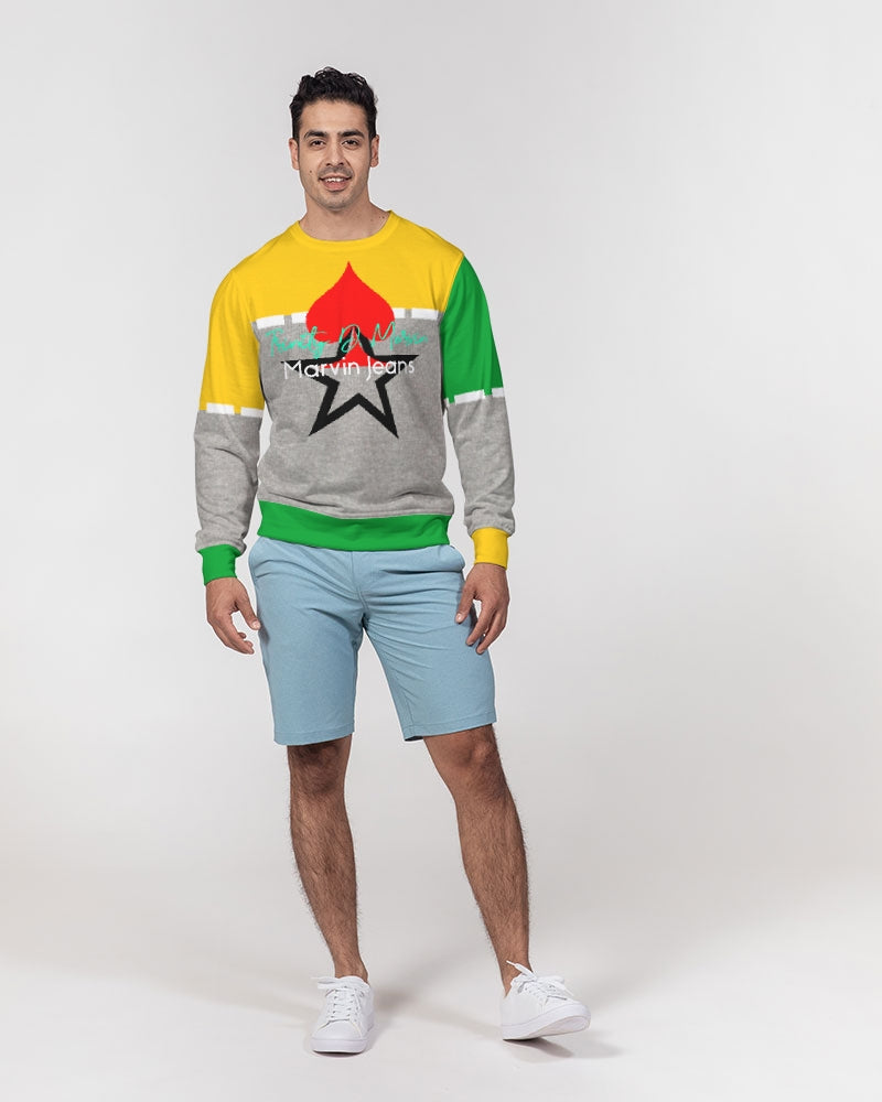 Lemon Lime Green Bay cool grey by Marvin Jeans and Trinity D Marvin Men's Classic French Terry Crewneck Pullover