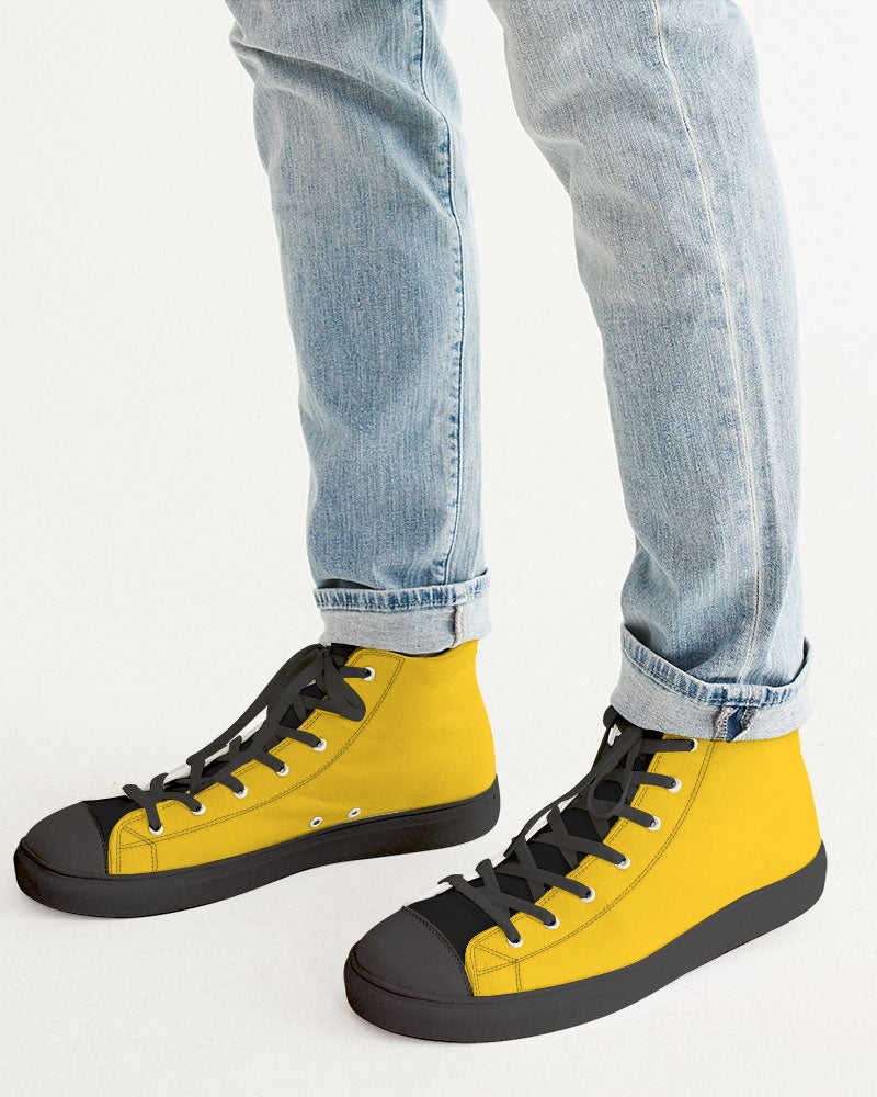 Yellow black BY MARVIN JEANS Men's Hightop Canvas Shoe - Black