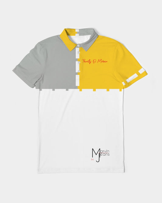 Yellow mixture BY MARVIN JEANS Men's Slim Fit Short Sleeve Polo