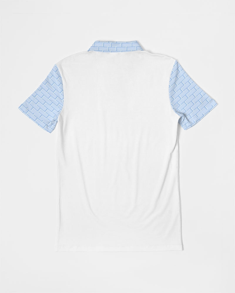 Baby blue brick Men's Slim Fit Short Sleeve Polo