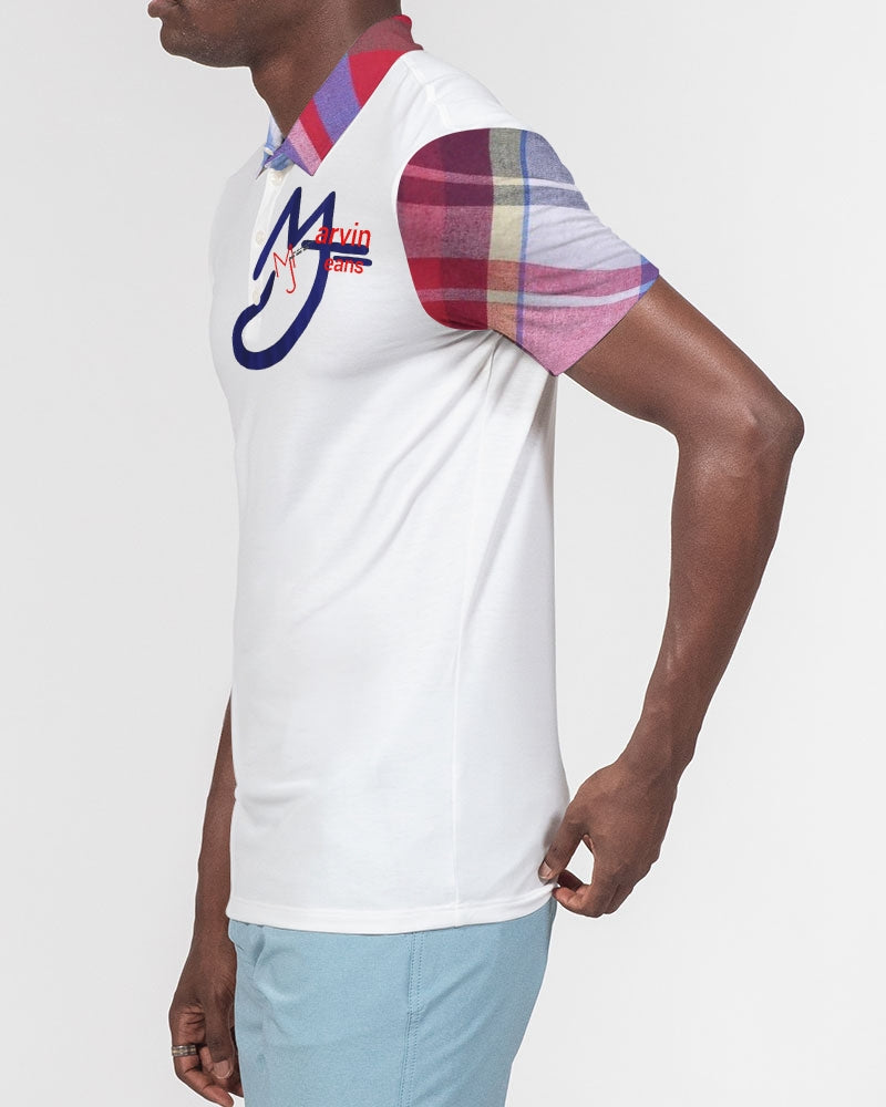 Plaids by Marvin Jeans and Trinity D Marvin Men's Slim Fit Short Sleeve Polo