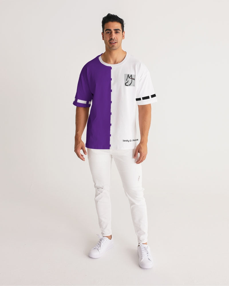 Purple half white BY MARVIN JEANS Men's Premium Heavyweight Tee