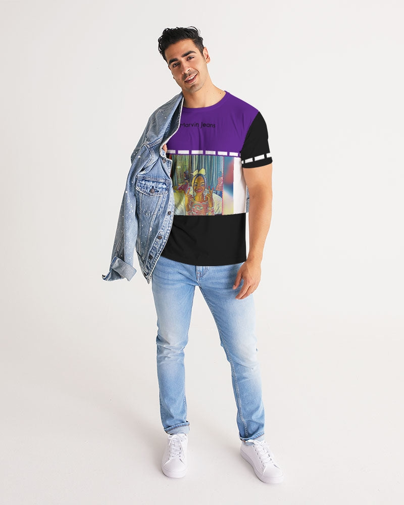 Black and purple Trinity D. Marvin Men's Tee