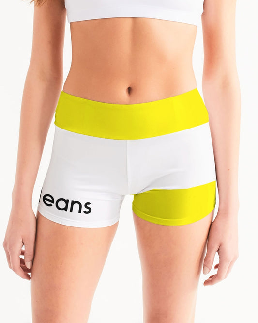 Light Yellow by Marvin Jeans Women's Mid-Rise Yoga Shorts