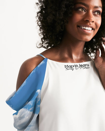 Skydive BY MARVIN JEANS Women's Open Shoulder A-Line Dress