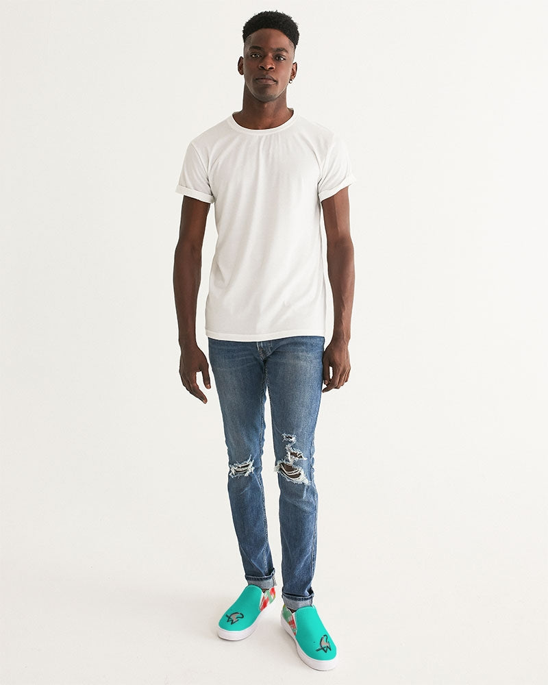 Color grid dark mint by Marvin Jeans and Trinity D Marvin Men's Slip-On Canvas Shoe