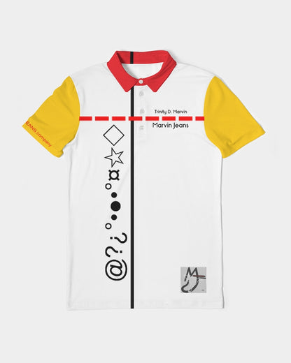 Cheeto gospel message BY MARVIN JEANS Men's Slim Fit Short Sleeve Polo