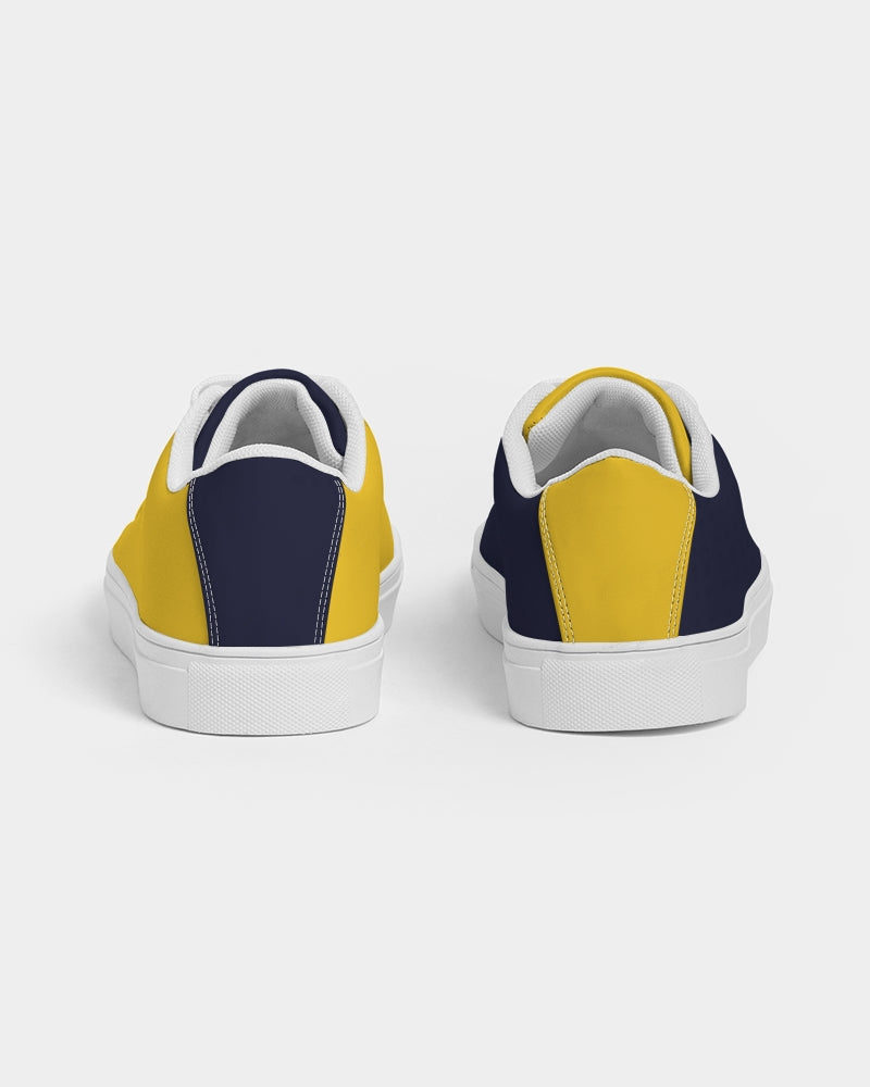 Yellow blue  Men's Faux-Leather Sneaker