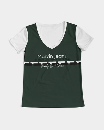 Dark green by Marvin Jeans and Trinity D Marvin Women's V-Neck Tee