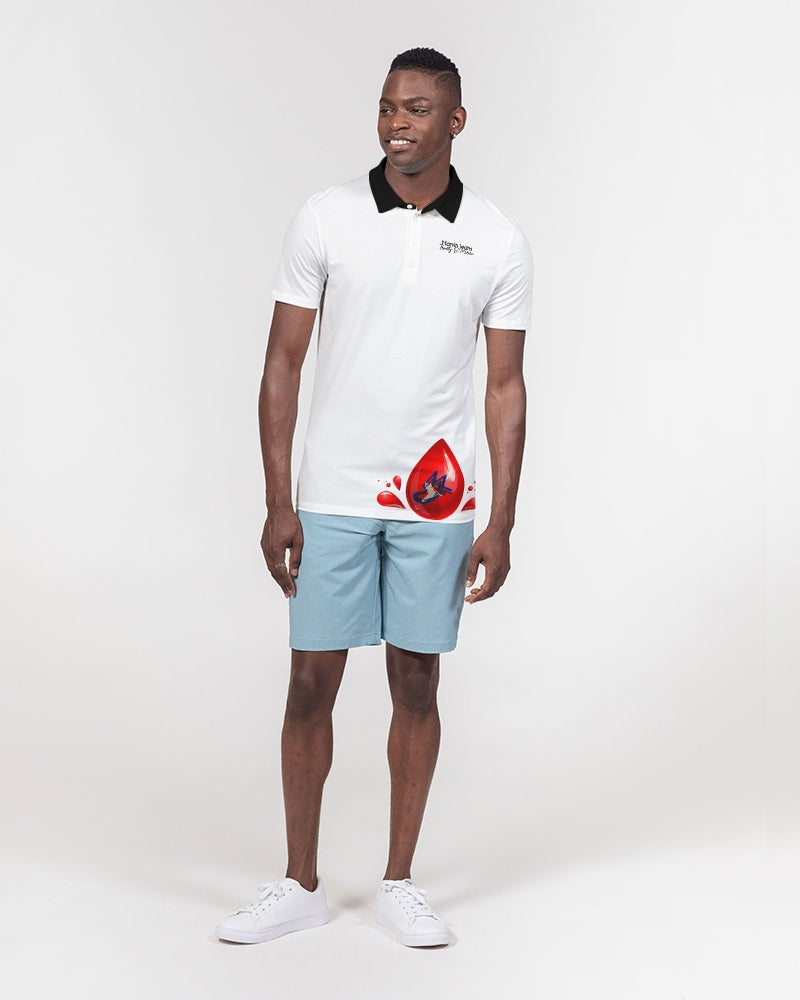 All white by Marvin Jeans and Trinity D Marvin Men's Slim Fit Short Sleeve Polo