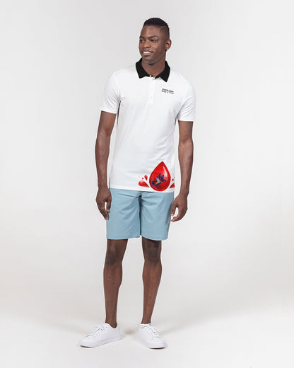 All white by Marvin Jeans and Trinity D Marvin Men's Slim Fit Short Sleeve Polo