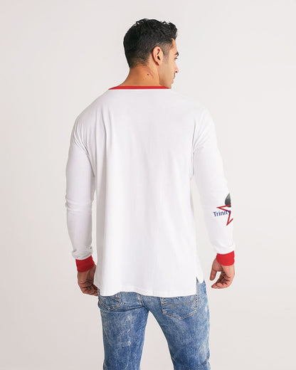 All White New-Legacy by Marvin Jeans and Trinity D Marvin Men's Long Sleeve Tee