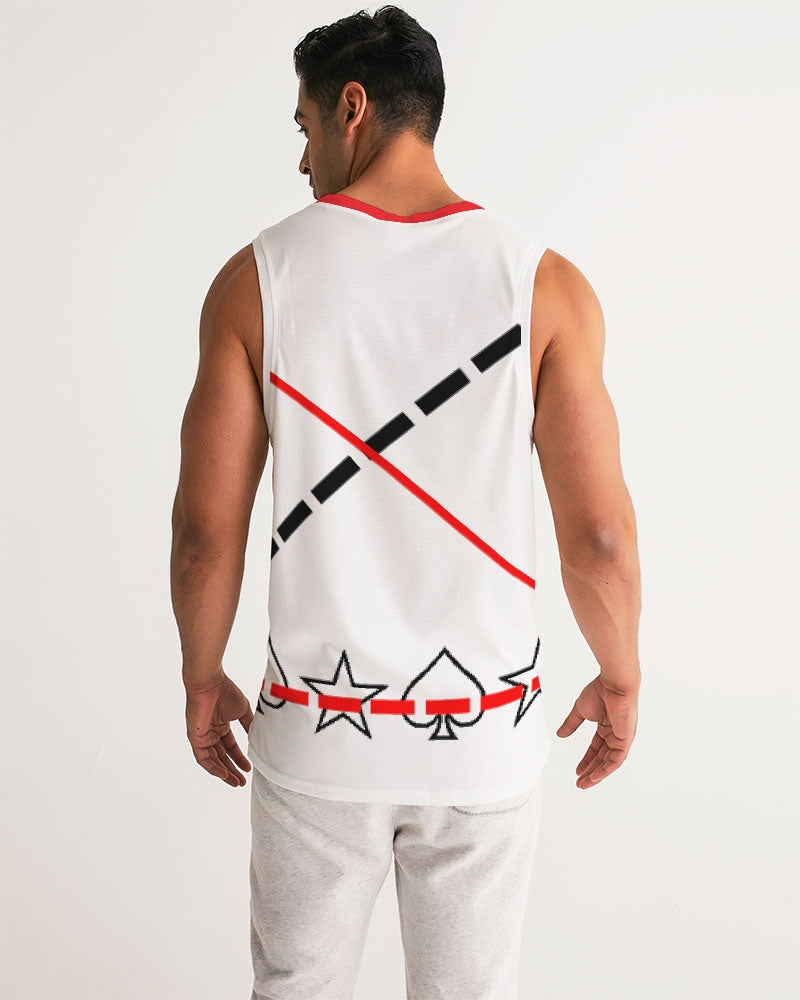 All white Men's Sports Tank