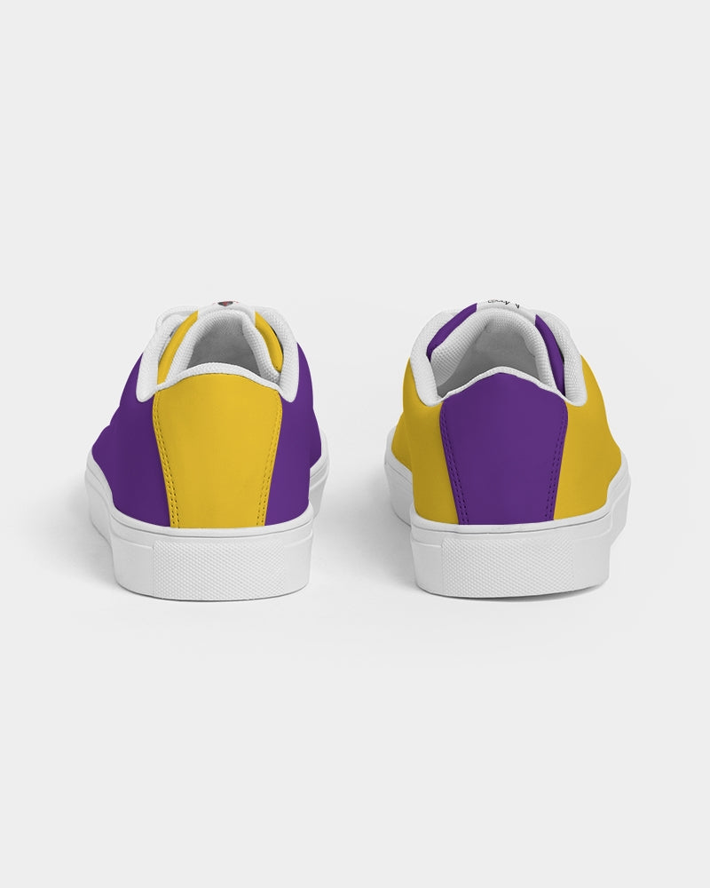 Yellow purple Men's Faux-Leather Sneaker
