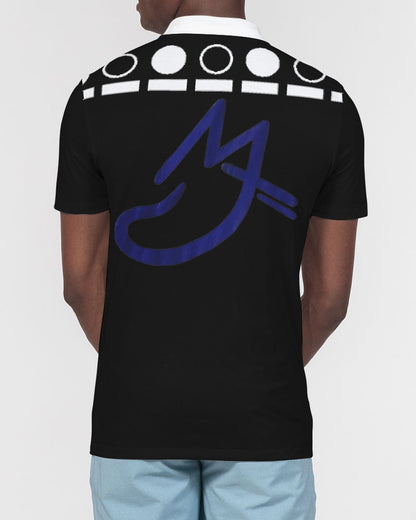 Black designer BY MARVIN JEANS Men's Slim Fit Short Sleeve Polo