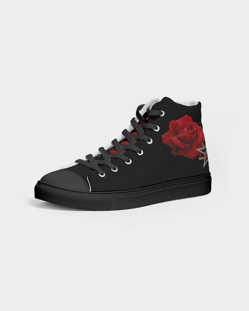 Red rose black by Marvin Jeans and Trinity D Marvin Men's Hightop Canvas Shoe - Black