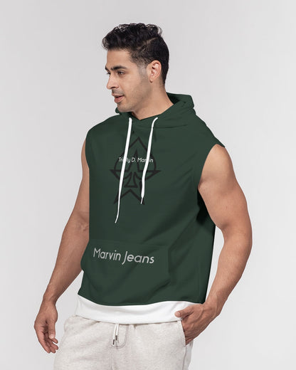 Dark green Men's Premium Heavyweight Sleeveless Hoodie