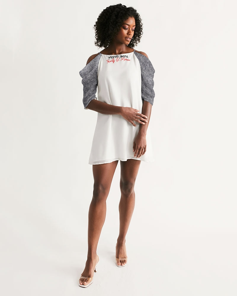 Wool  Women's Open Shoulder A-Line Dress
