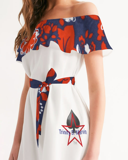 Rosemary by Marvin Jeans and Trinity D Marvin Women's Off-Shoulder Dress
