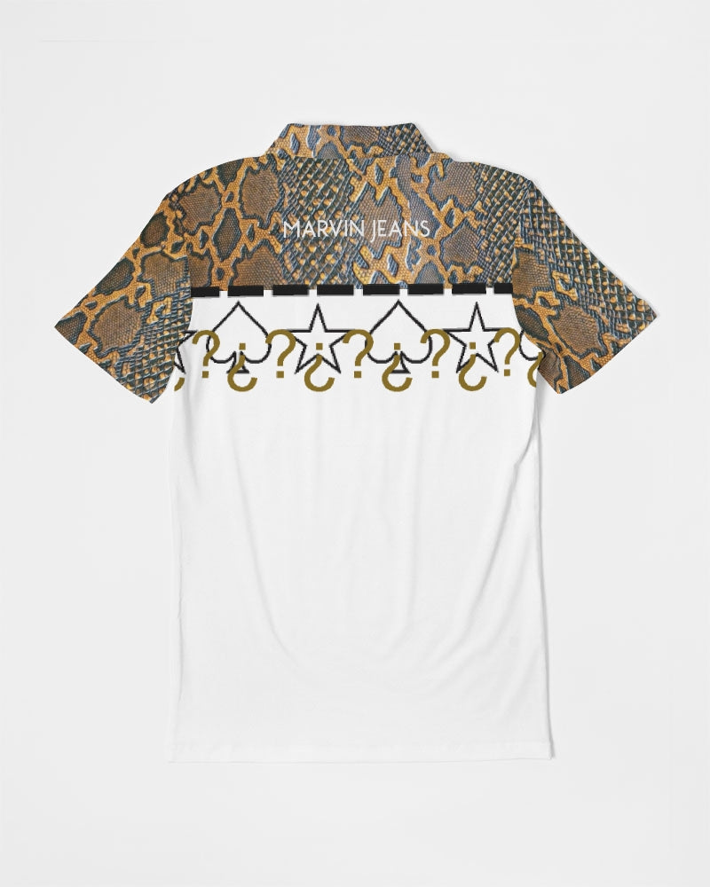 Calf print by Marvin JEANS Men's Slim Fit Short Sleeve Polo