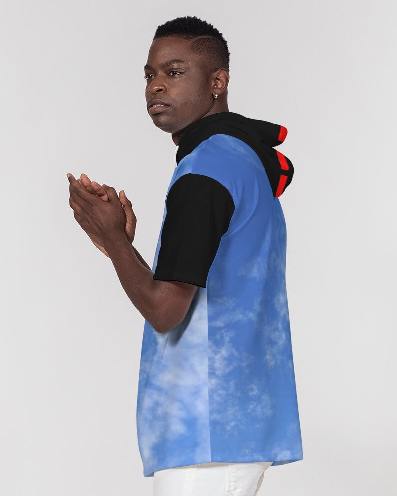 Sky blue BY MARVIN JEANS Men's Premium Heavyweight Short Sleeve Hoodie