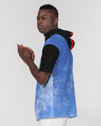 Sky blue BY MARVIN JEANS Men's Premium Heavyweight Short Sleeve Hoodie