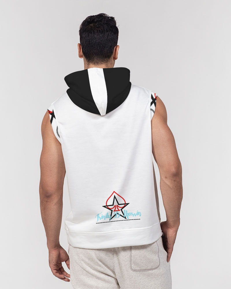 Black and white Trinity D. Marvin Men's Premium Heavyweight Sleeveless Hoodie