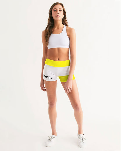 Light Yellow by Marvin Jeans Women's Mid-Rise Yoga Shorts