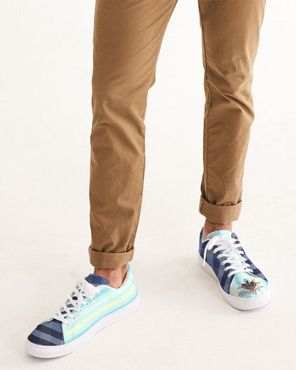 Blue stripes pin stripes by Marvin Jeans and Trinity D Marvin Men's Faux-Leather Sneaker
