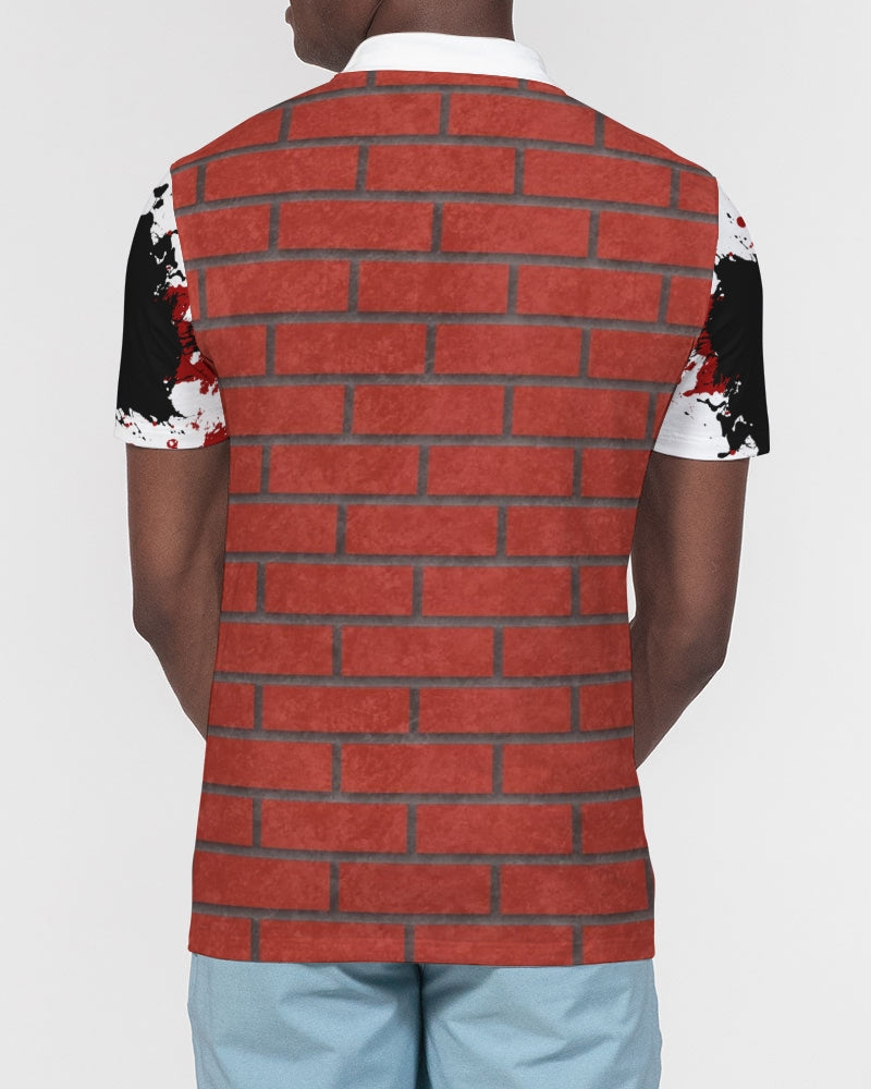 Brick city red awesome print Men's Slim Fit Short Sleeve Polo