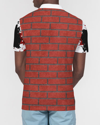 Brick city red awesome print Men's Slim Fit Short Sleeve Polo