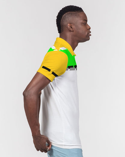 Lemon Lime Green Bay Men's Slim Fit Short Sleeve Polo