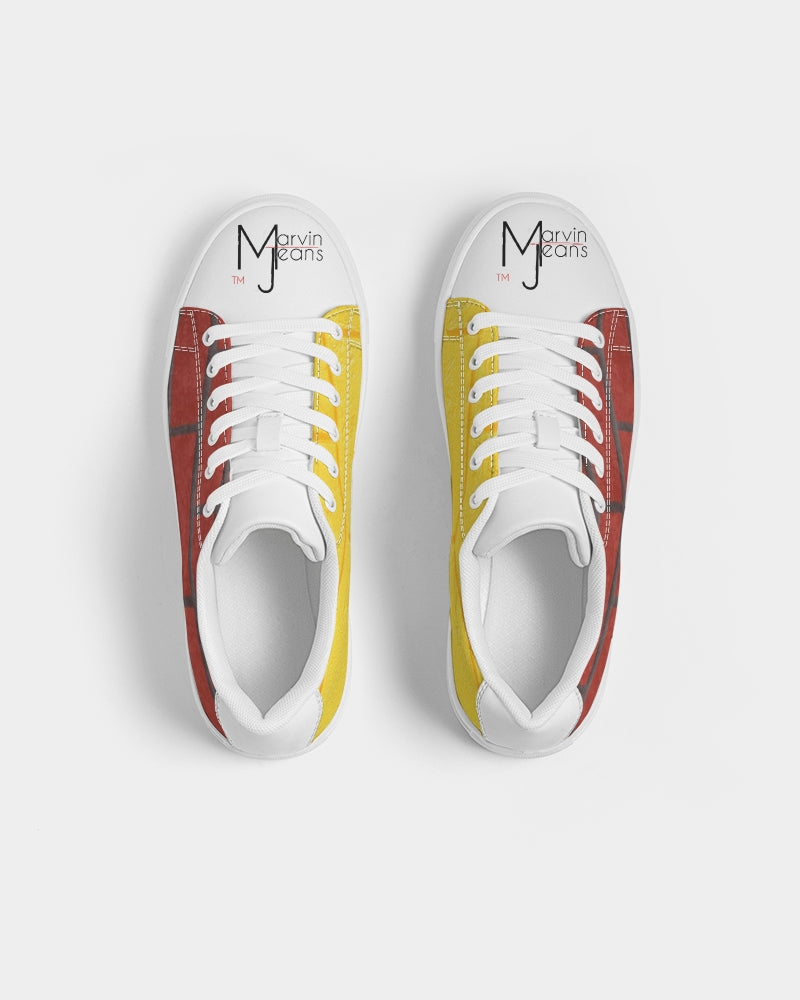 Brick city Yellow red by Marvin Jeans and Trinity D Marvin Men's Faux-Leather Sneaker
