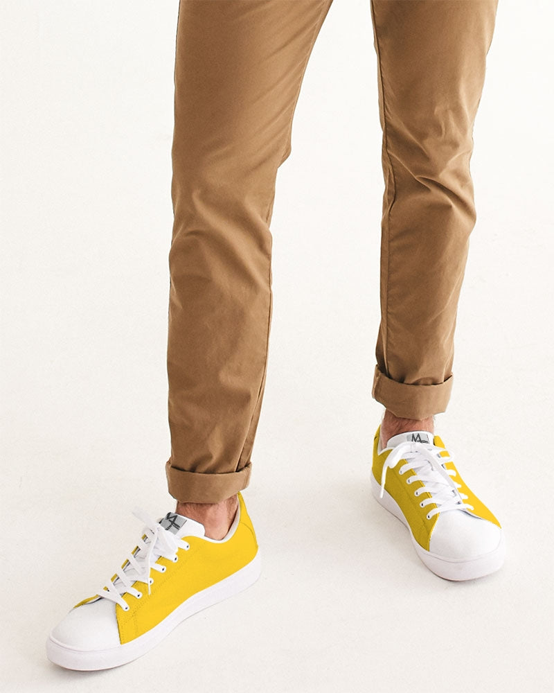 Yellow white BY MARVIN JEANS Men's Faux-Leather Sneaker