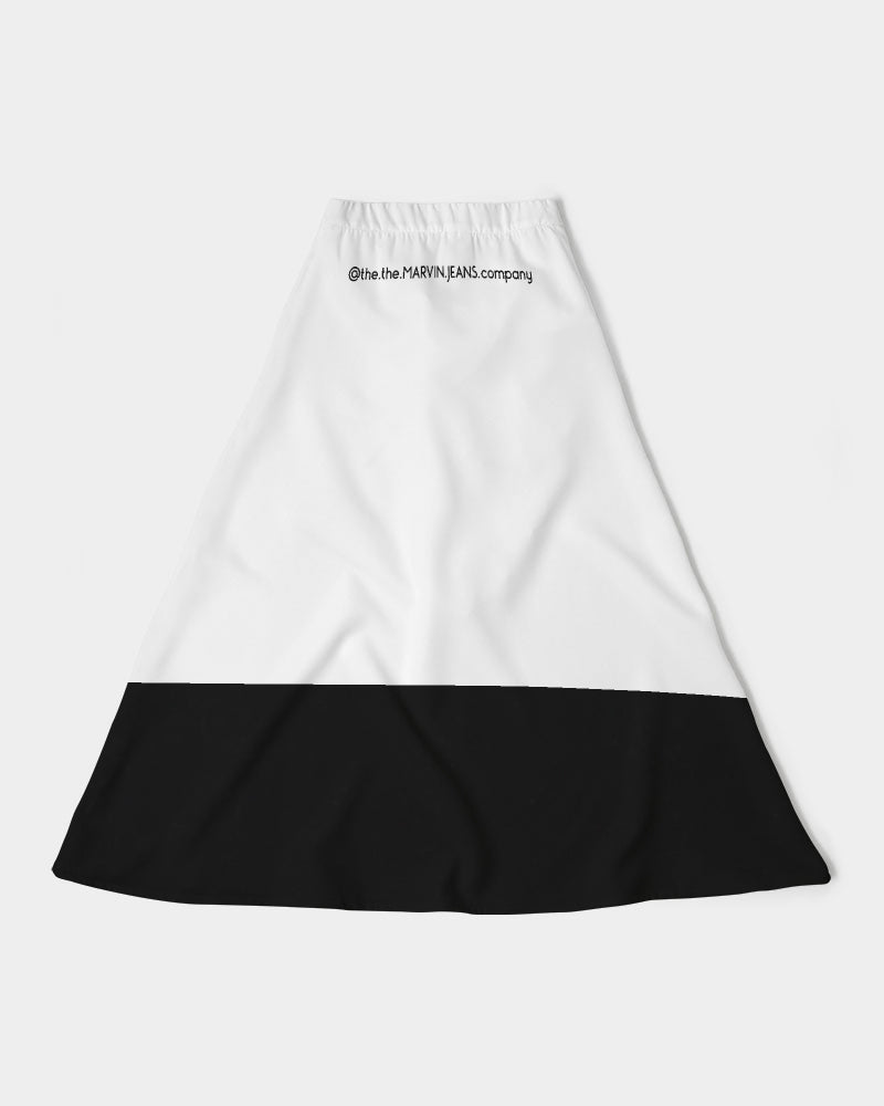 Black and white BY MARVIN JEANS Women's A-Line Midi Skirt