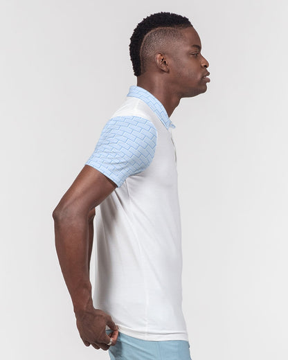 Baby blue brick Men's Slim Fit Short Sleeve Polo