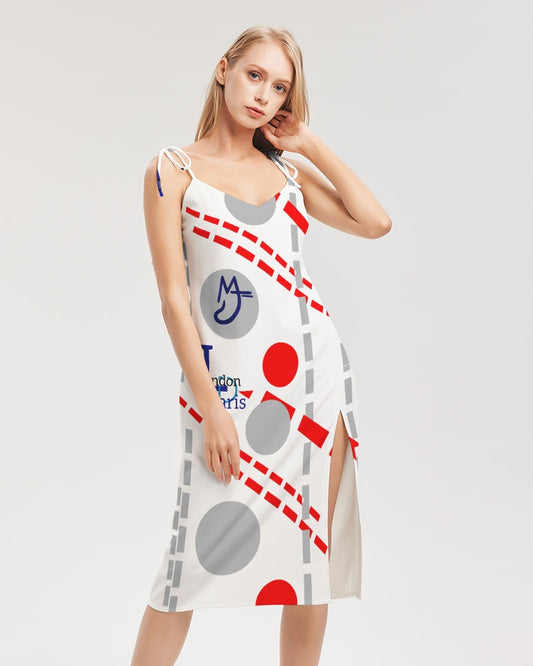 London Paris MJ by Marvin Jeans and Trinity D Marvin Women's Tie Strap Split Dress