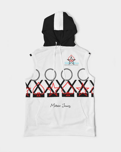 Black and white Trinity D. Marvin Men's Premium Heavyweight Sleeveless Hoodie