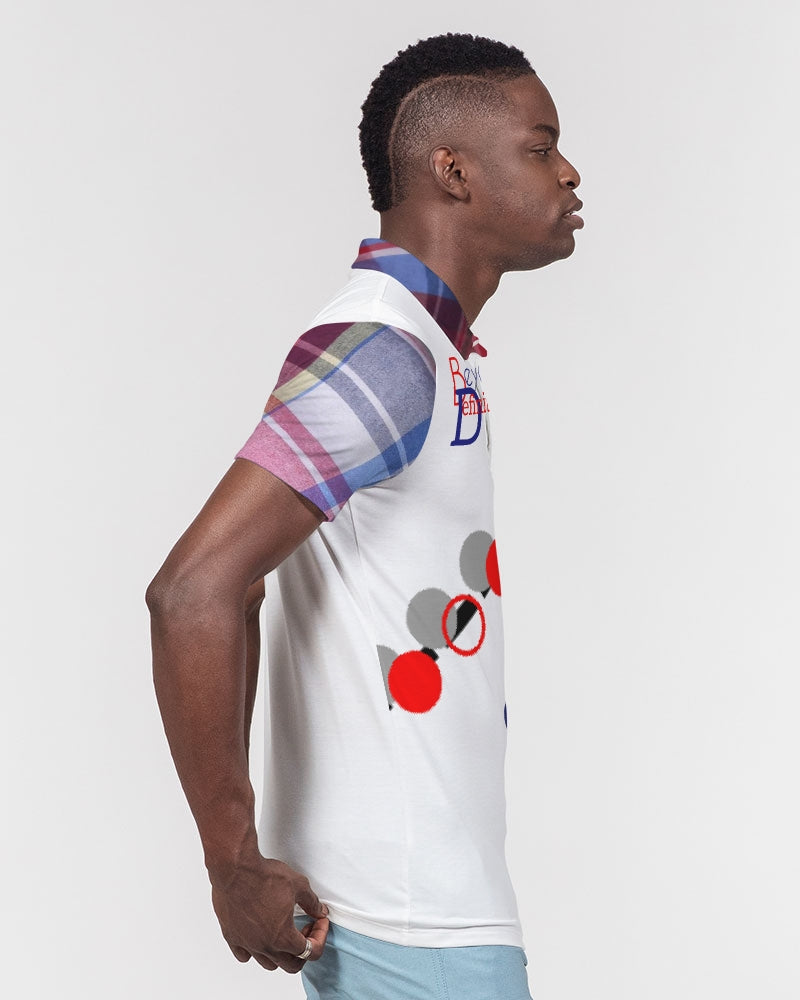 Beyond Definition Plaids by Marvin Jeans and Trinity D Marvin Men's Slim Fit Short Sleeve Polo