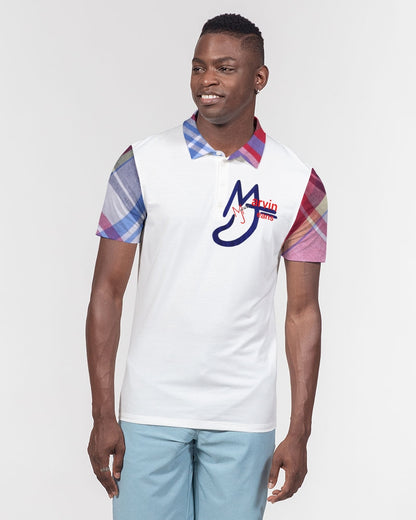 Plaids by Marvin Jeans and Trinity D Marvin Men's Slim Fit Short Sleeve Polo