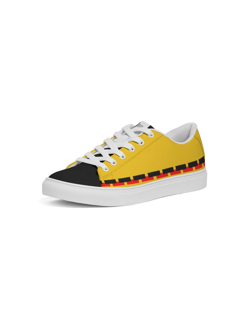 Yellow black Men's Faux-Leather Sneaker