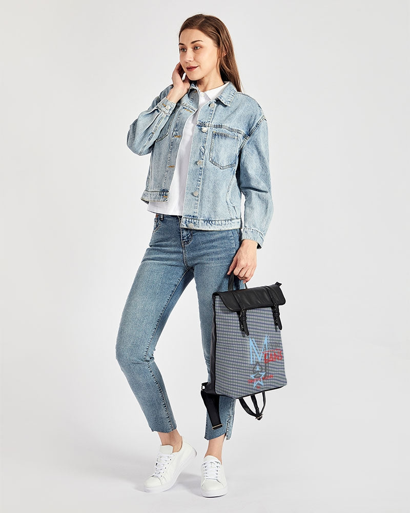Grid mix Casual Flap Backpack