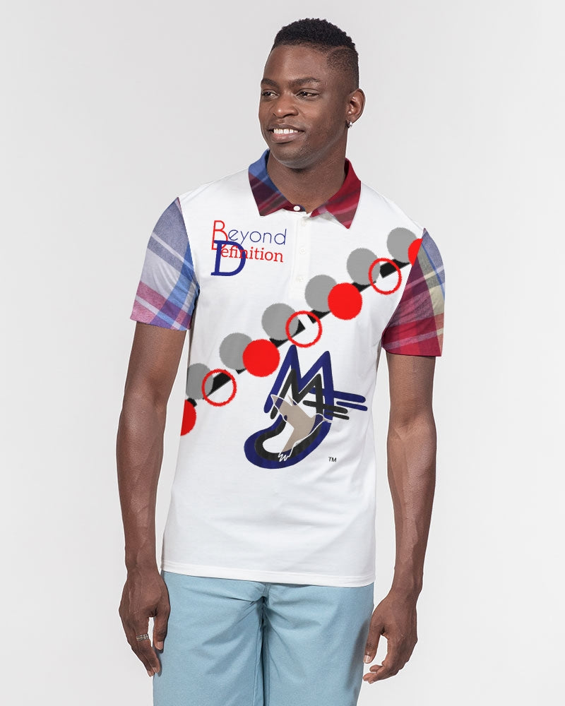 Beyond Definition Plaids by Marvin Jeans and Trinity D Marvin Men's Slim Fit Short Sleeve Polo