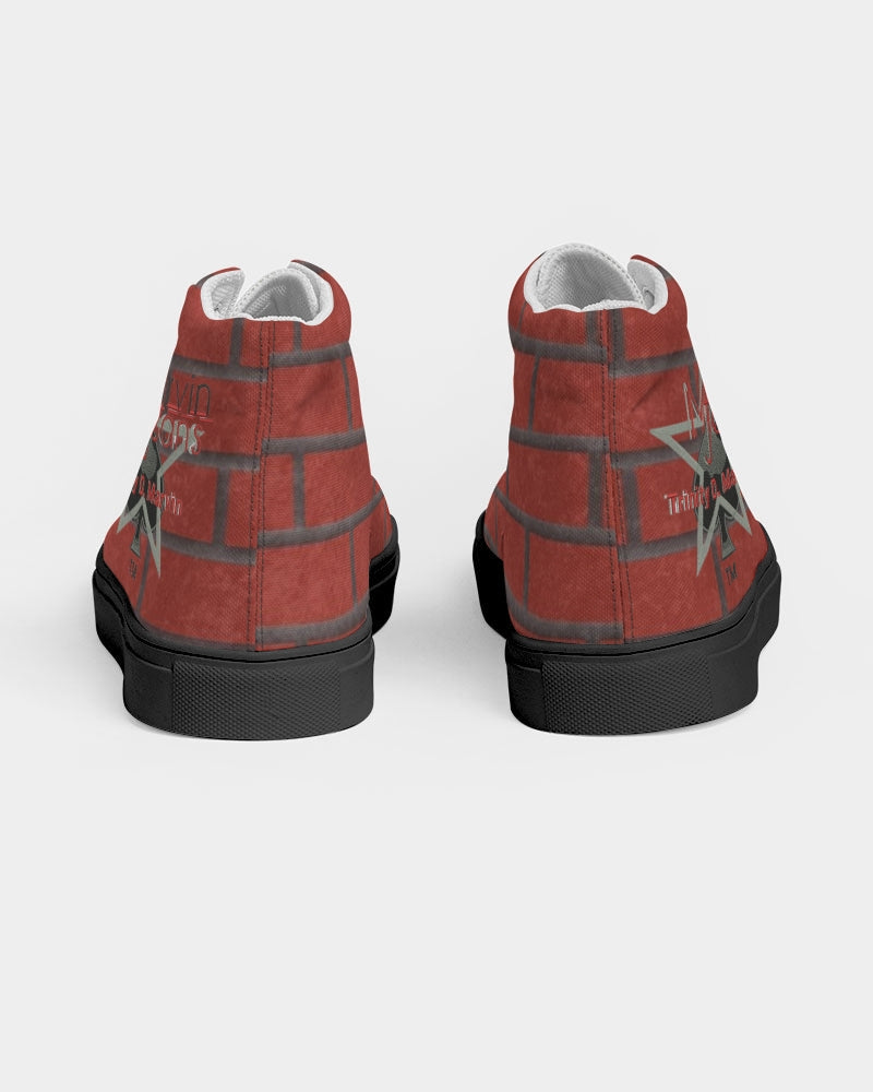 Brick city red BY MARVIN JEANS Men's Hightop Canvas Shoe - Black