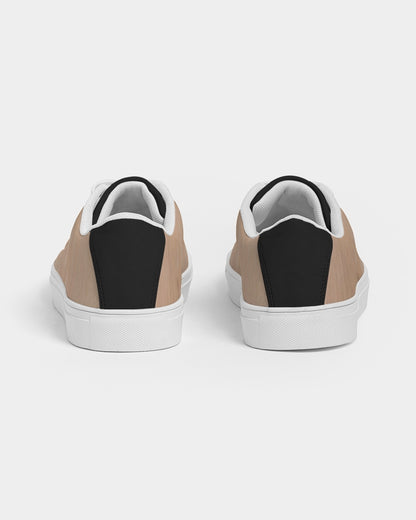Woodgrain, two logo's Men's Faux-Leather Sneaker